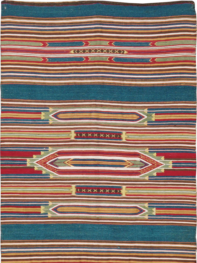 Vintage Persian Flatweave Kilim Runner, No.9799 - Gsblank