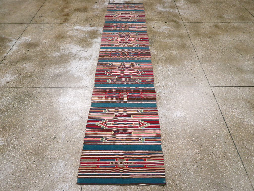 Vintage Persian Flatweave Kilim Runner, No.9799 - Gsblank