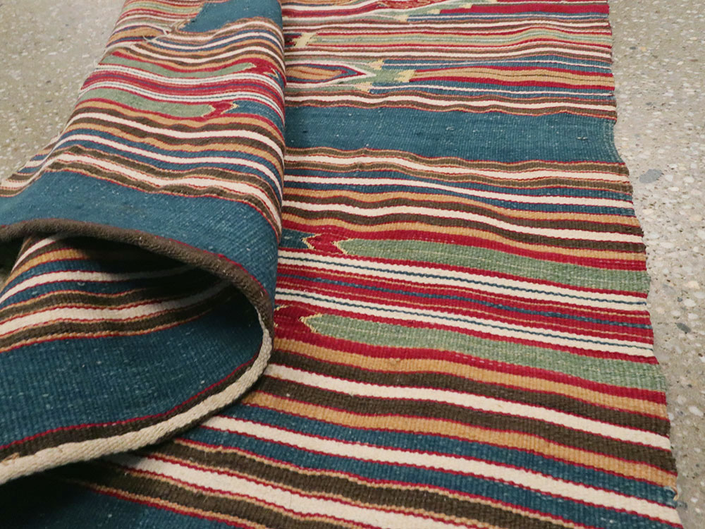 Vintage Persian Flatweave Kilim Runner, No.9799 - Gsblank