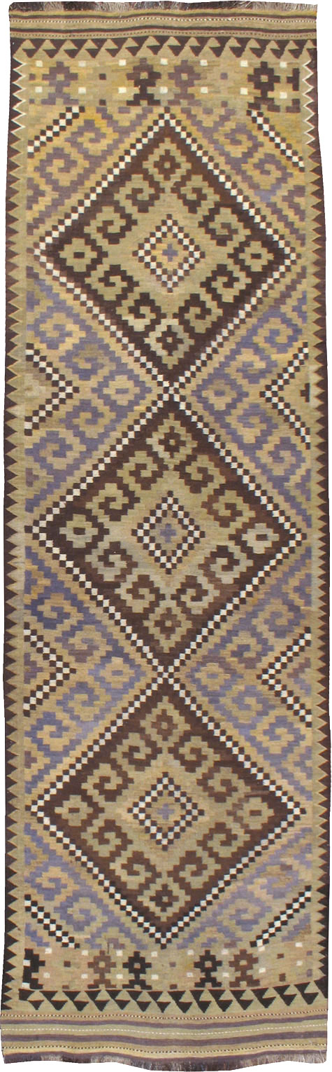 Vintage Scandinavian Flatweave Kilim Runner, No.9812 - Gsblank