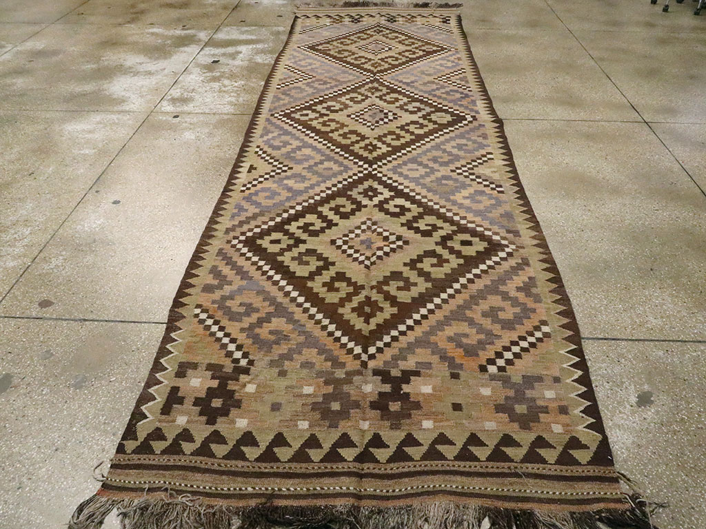Vintage Scandinavian Flatweave Kilim Runner, No.9812 - Gsblank