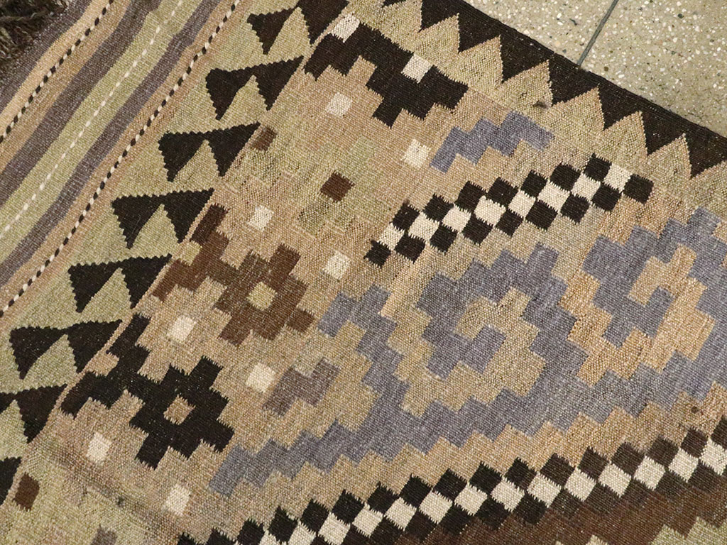 Vintage Scandinavian Flatweave Kilim Runner, No.9812 - Gsblank