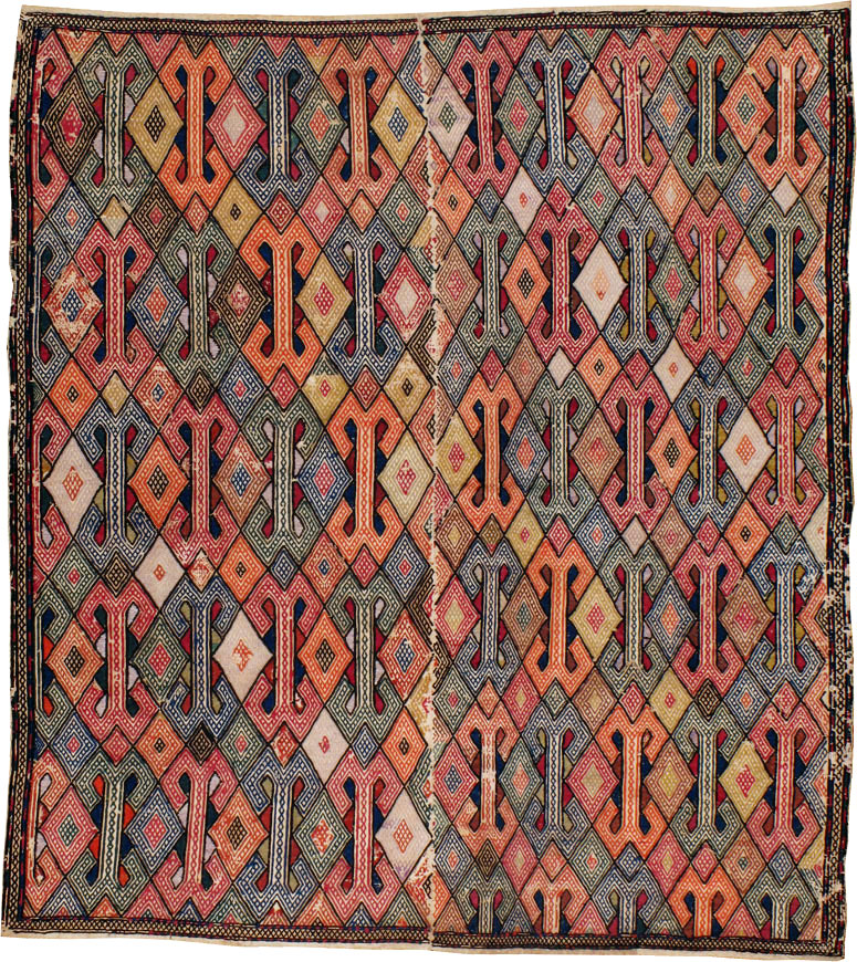 Vintage Caucasian Verneh Flatweave Kilim, No.9847 - Gsblank
