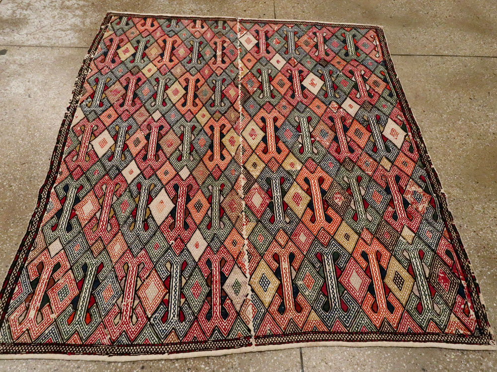 Vintage Caucasian Verneh Flatweave Kilim, No.9847 - Gsblank