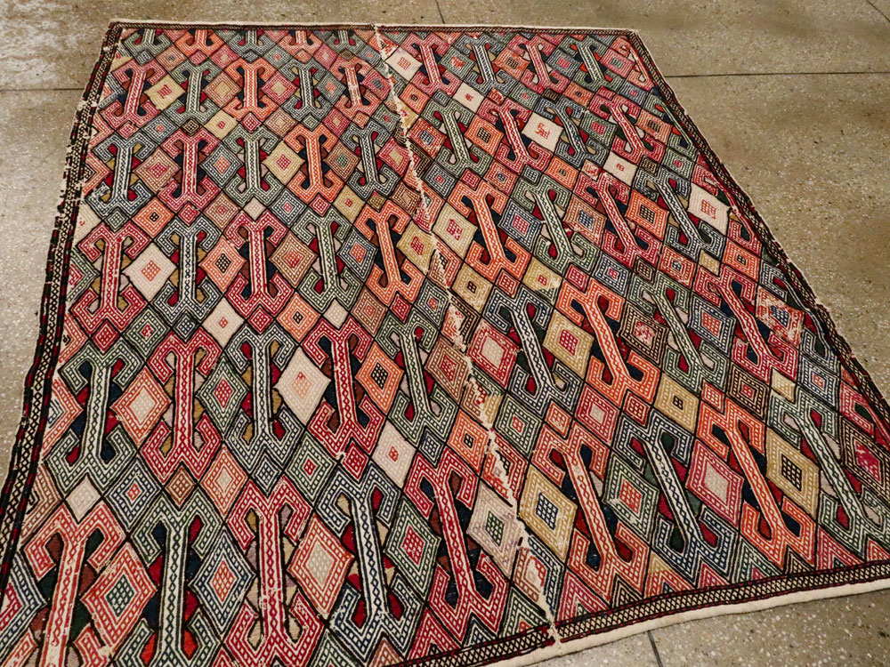 Vintage Caucasian Verneh Flatweave Kilim, No.9847 - Gsblank