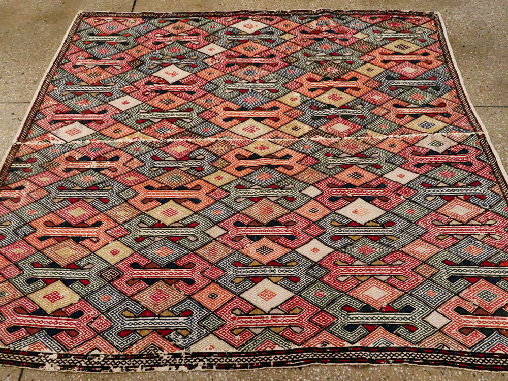 Vintage Caucasian Verneh Flatweave Kilim, No.9847 - Gsblank