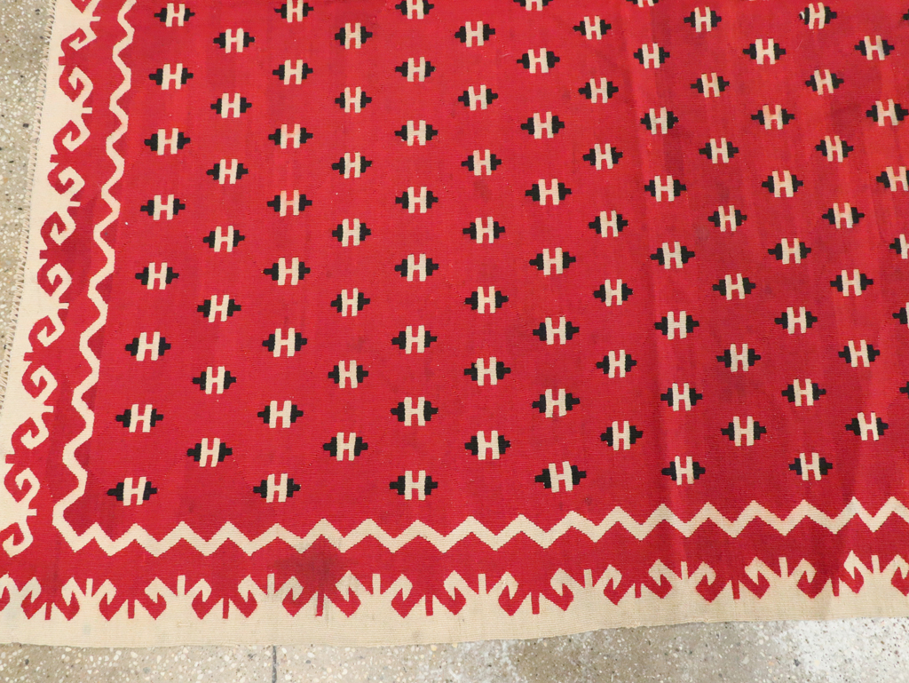 Vintage Bulgarian Flatweave Kilim Gallery Carpet, No.9850 - Gsblank