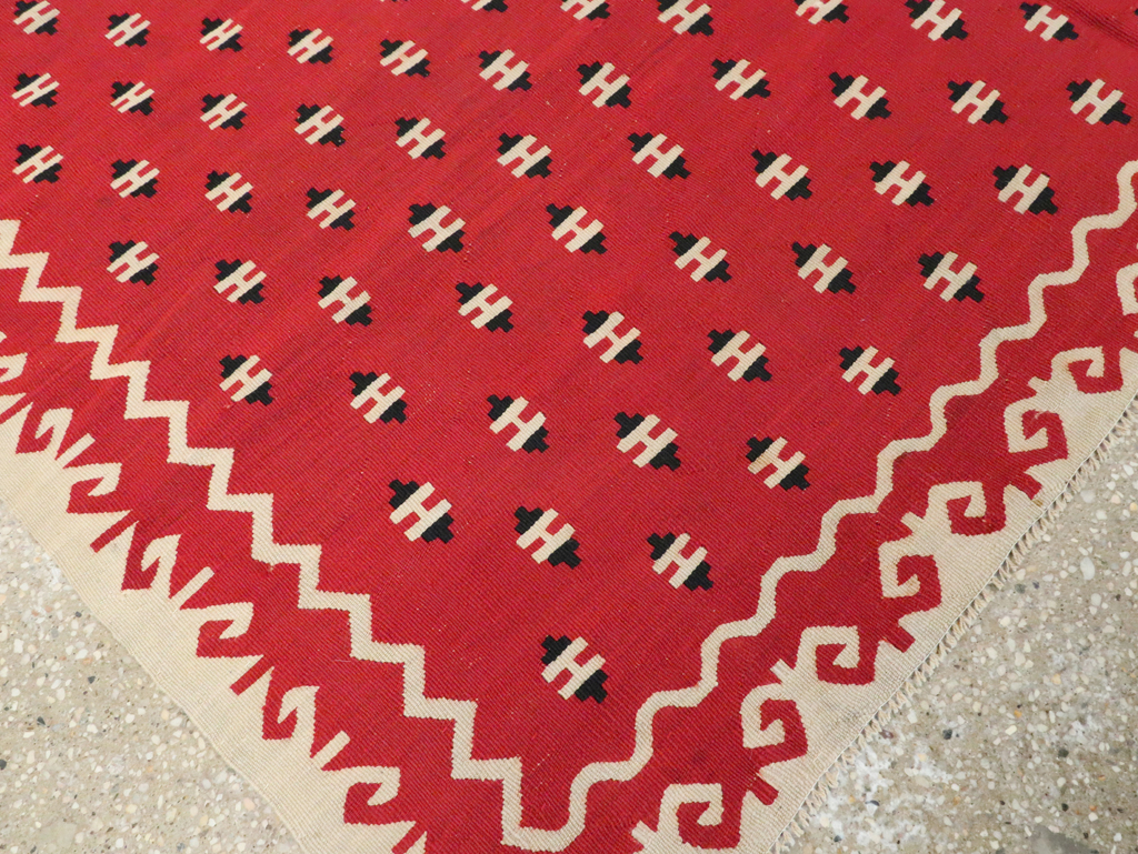 Vintage Bulgarian Flatweave Kilim Gallery Carpet, No.9850 - Gsblank