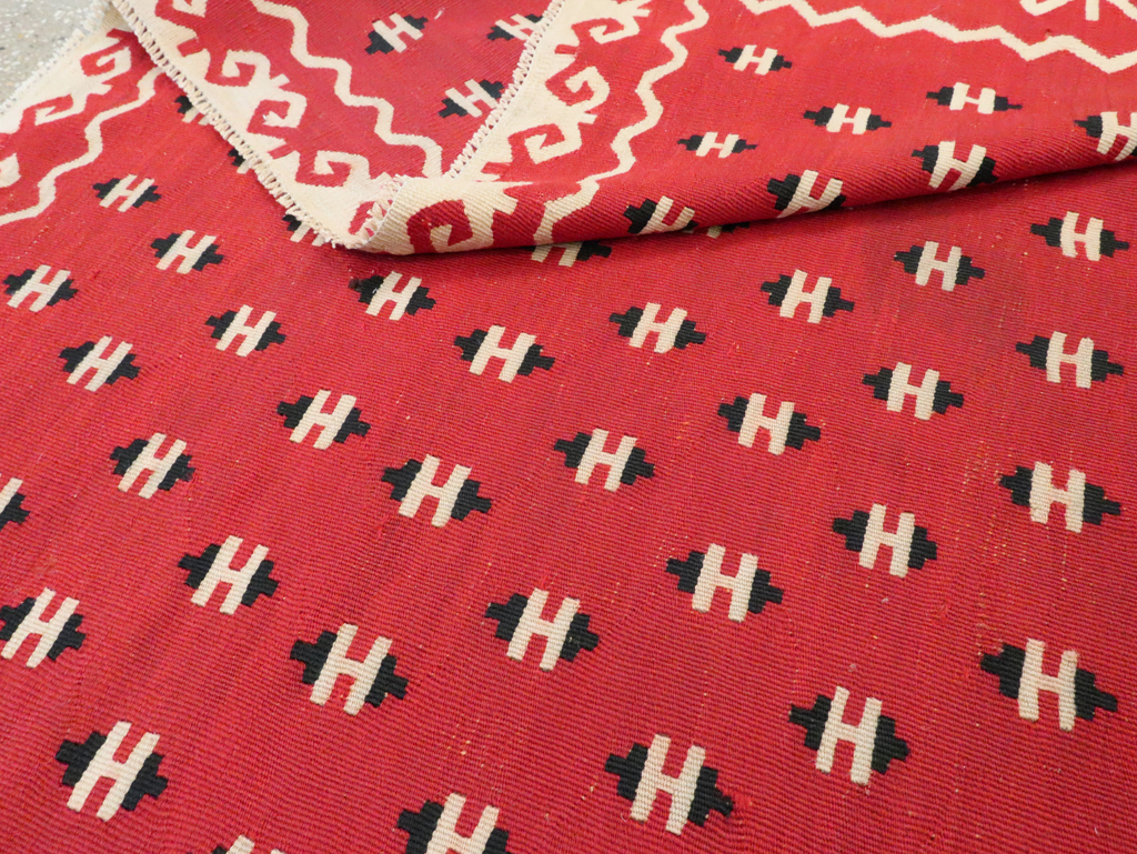 Vintage Bulgarian Flatweave Kilim Gallery Carpet, No.9850 - Gsblank