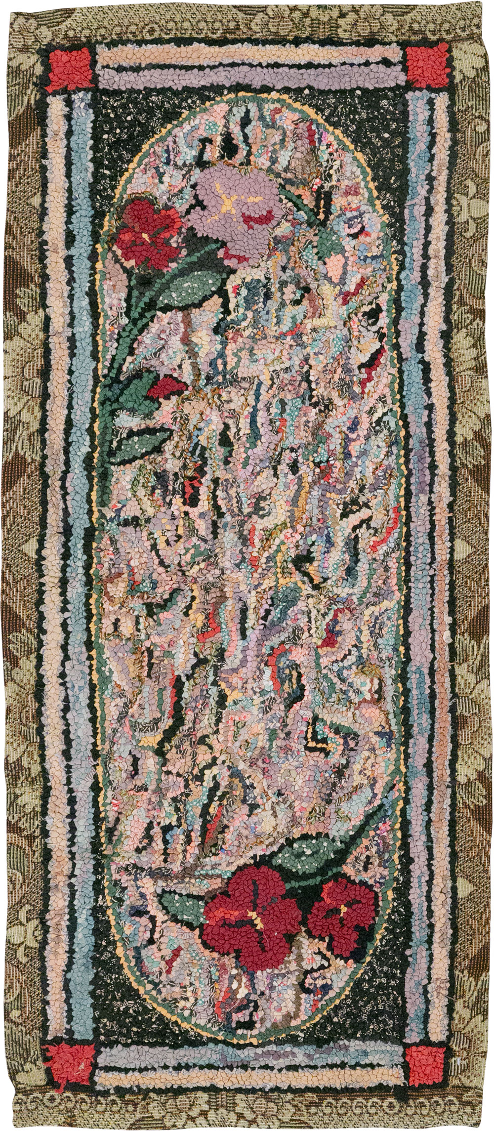 Vintage American Hook Throw Rug, No.9857 - Gsblank