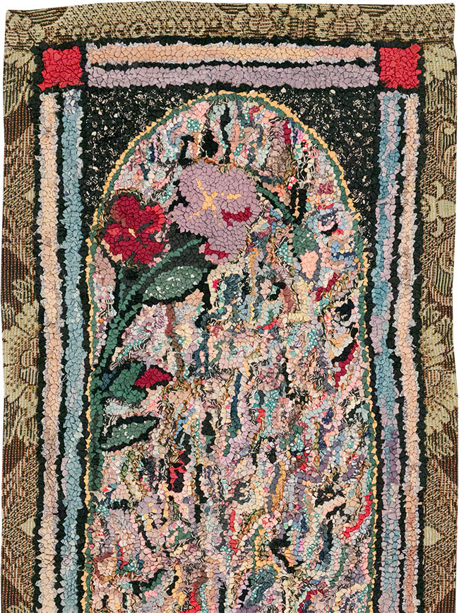 Vintage American Hook Throw Rug, No.9857 - Gsblank