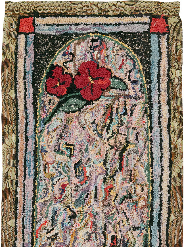 Vintage American Hook Throw Rug, No.9857 - Gsblank