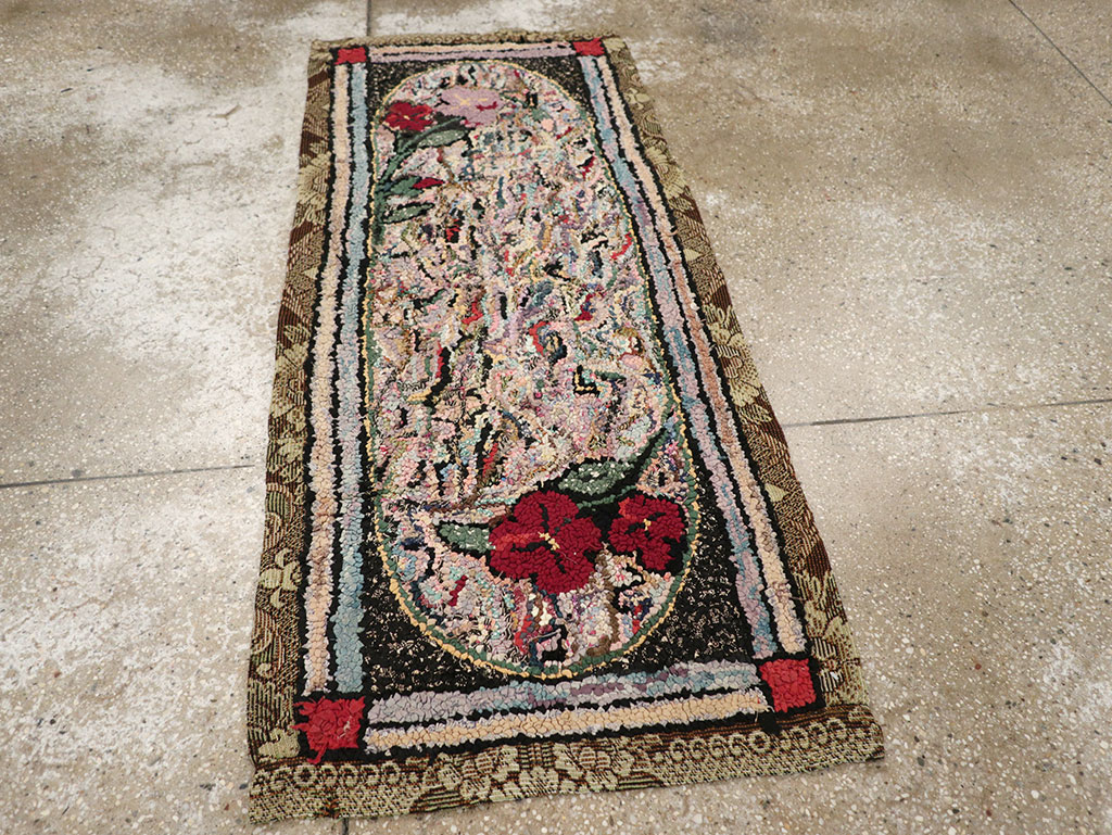Vintage American Hook Throw Rug, No.9857 - Gsblank