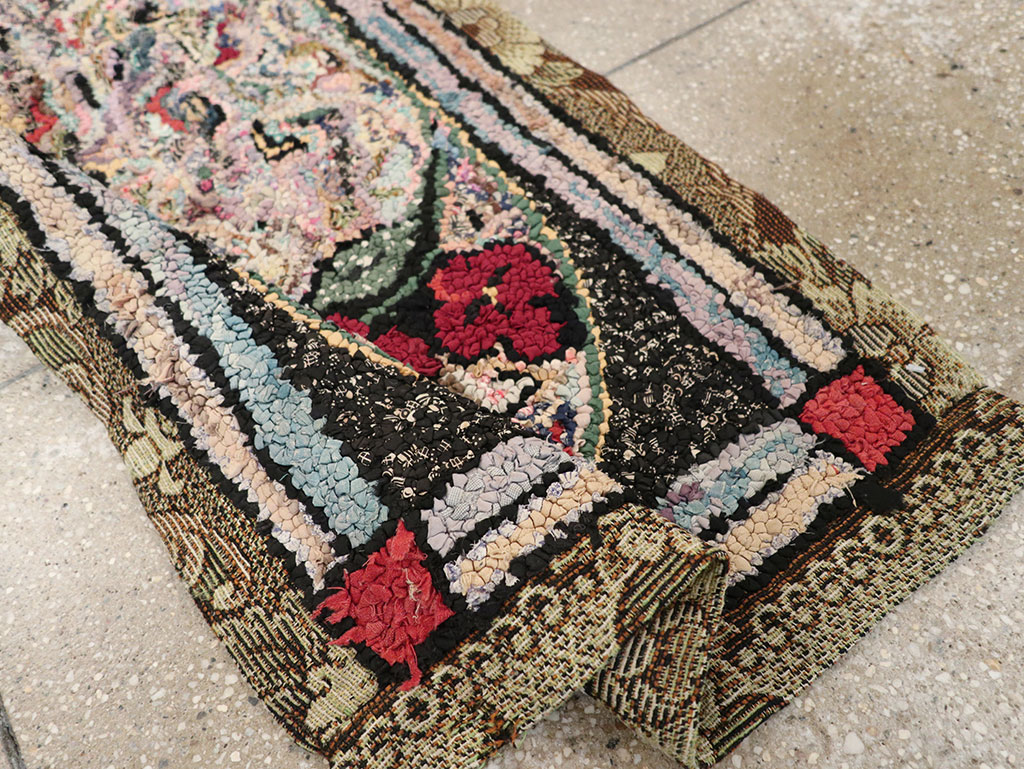 Vintage American Hook Throw Rug, No.9857 - Gsblank