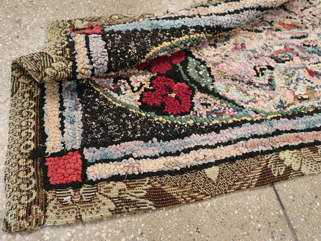 Vintage American Hook Throw Rug, No.9857 - Gsblank
