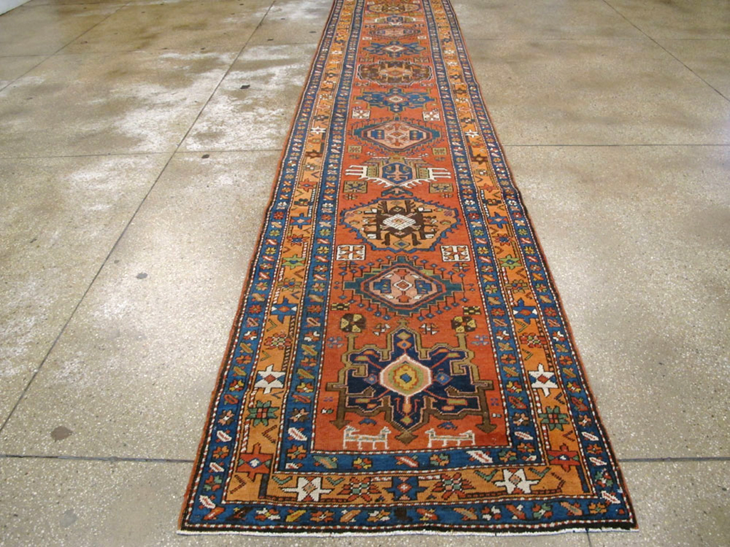 Antique Persian Heriz Runner, No.9961 - Gsblank