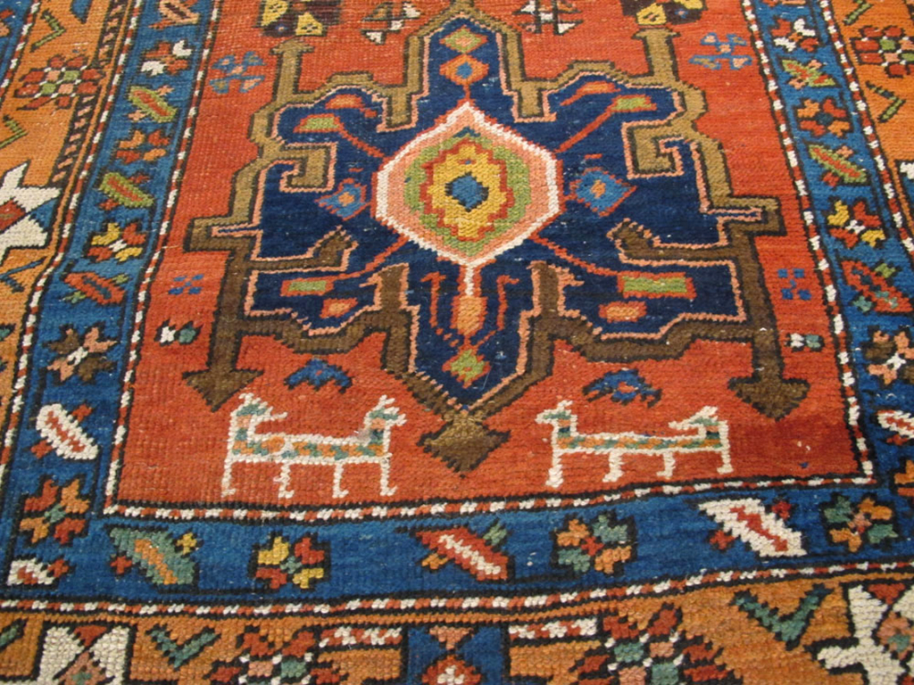 Antique Persian Heriz Runner, No.9961 - Gsblank