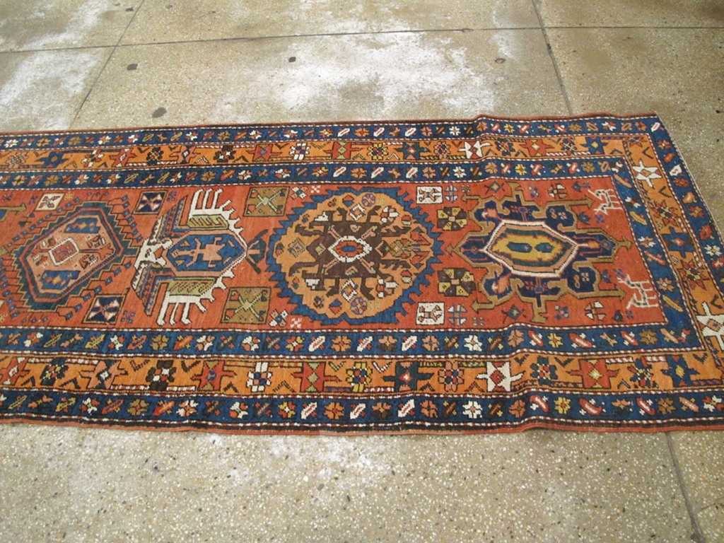 Antique Persian Heriz Runner, No.9961 - Gsblank