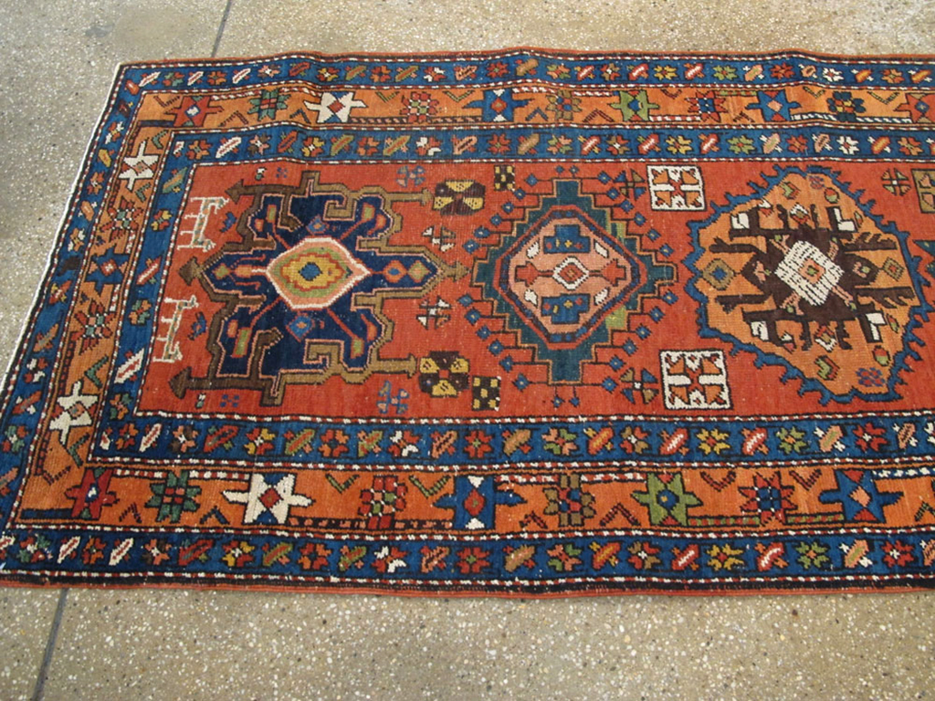 Antique Persian Heriz Runner, No.9961 - Gsblank